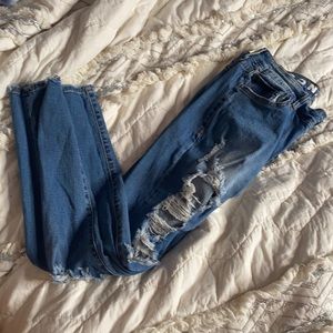 Blue ripped jeans